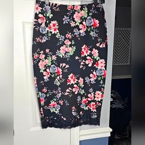 Express floral pencil skirt